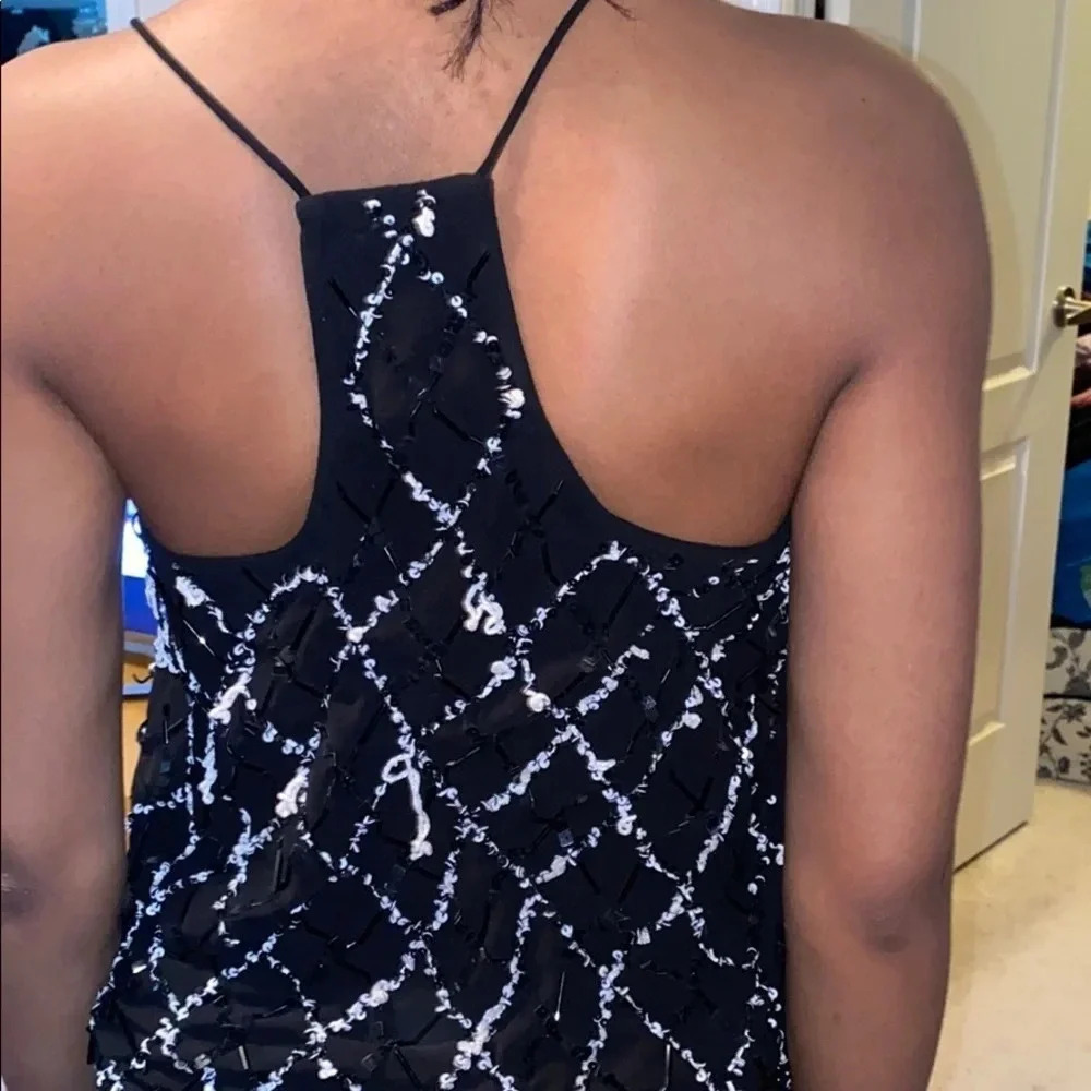 W118 Walter baker black sequin sheer cami